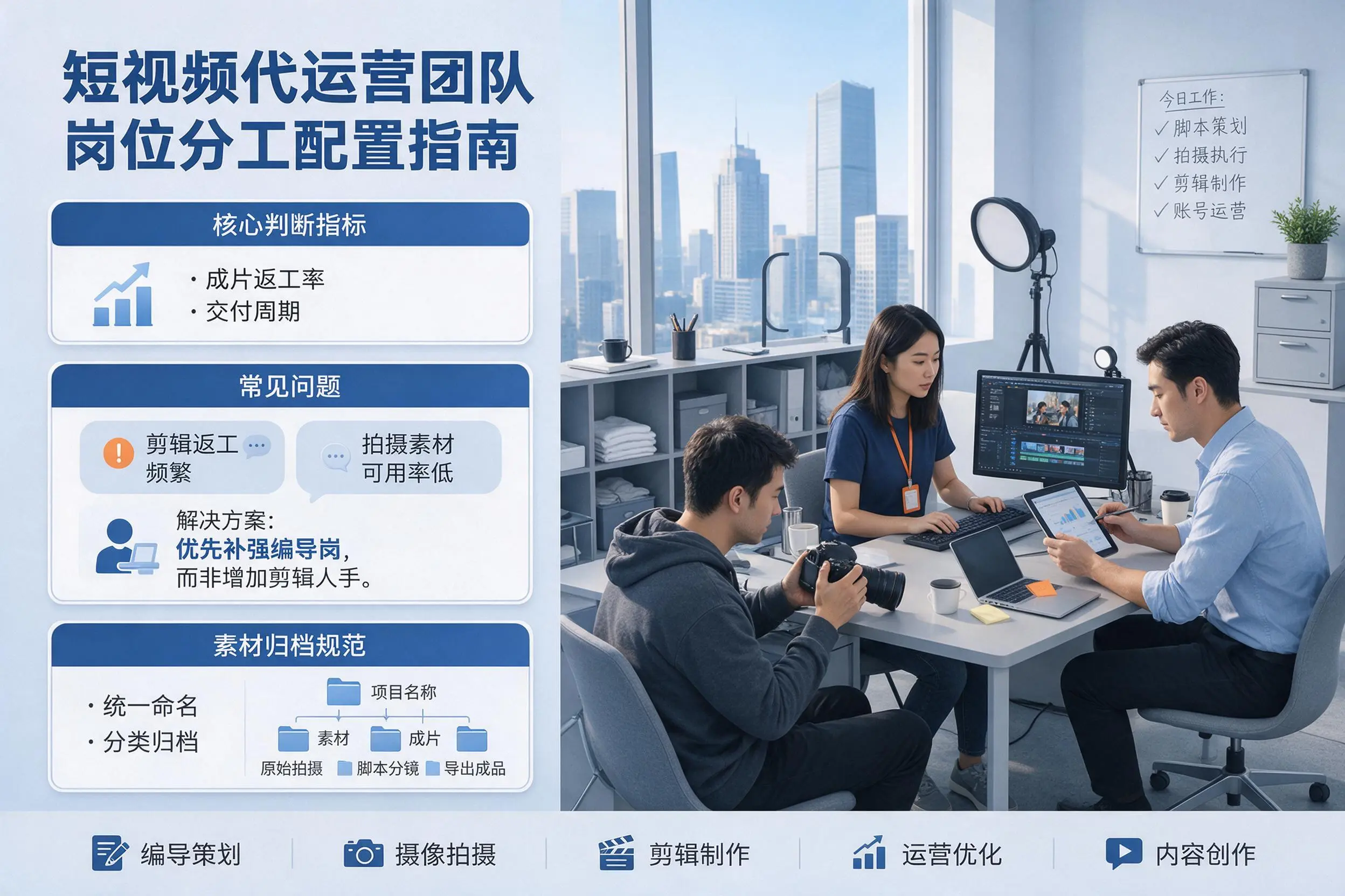 短视频代运营团队如何配置？甘孜企业岗位分工科普说明