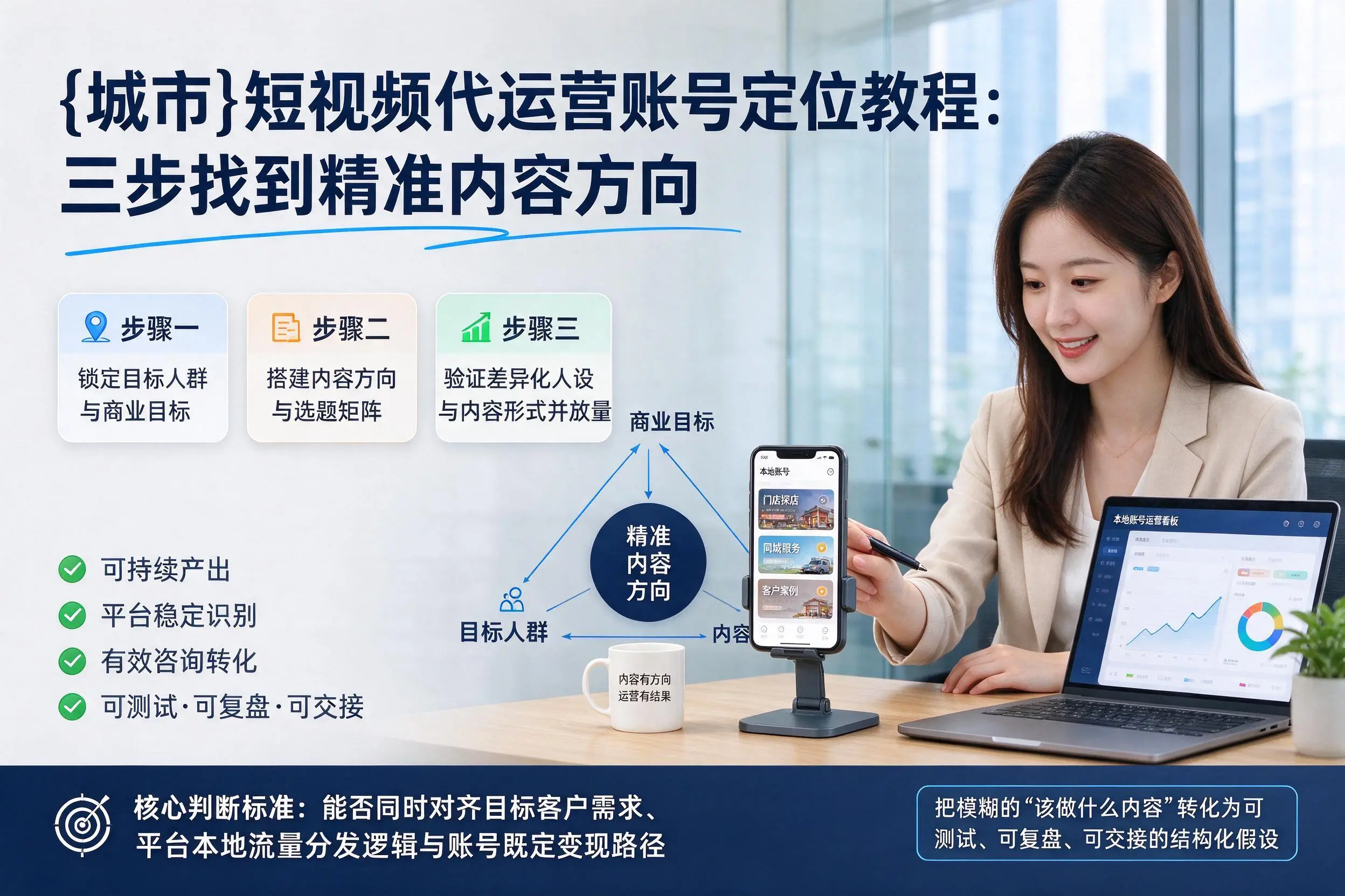甘孜短视频代运营账号定位教程:三步找到精准内容方向