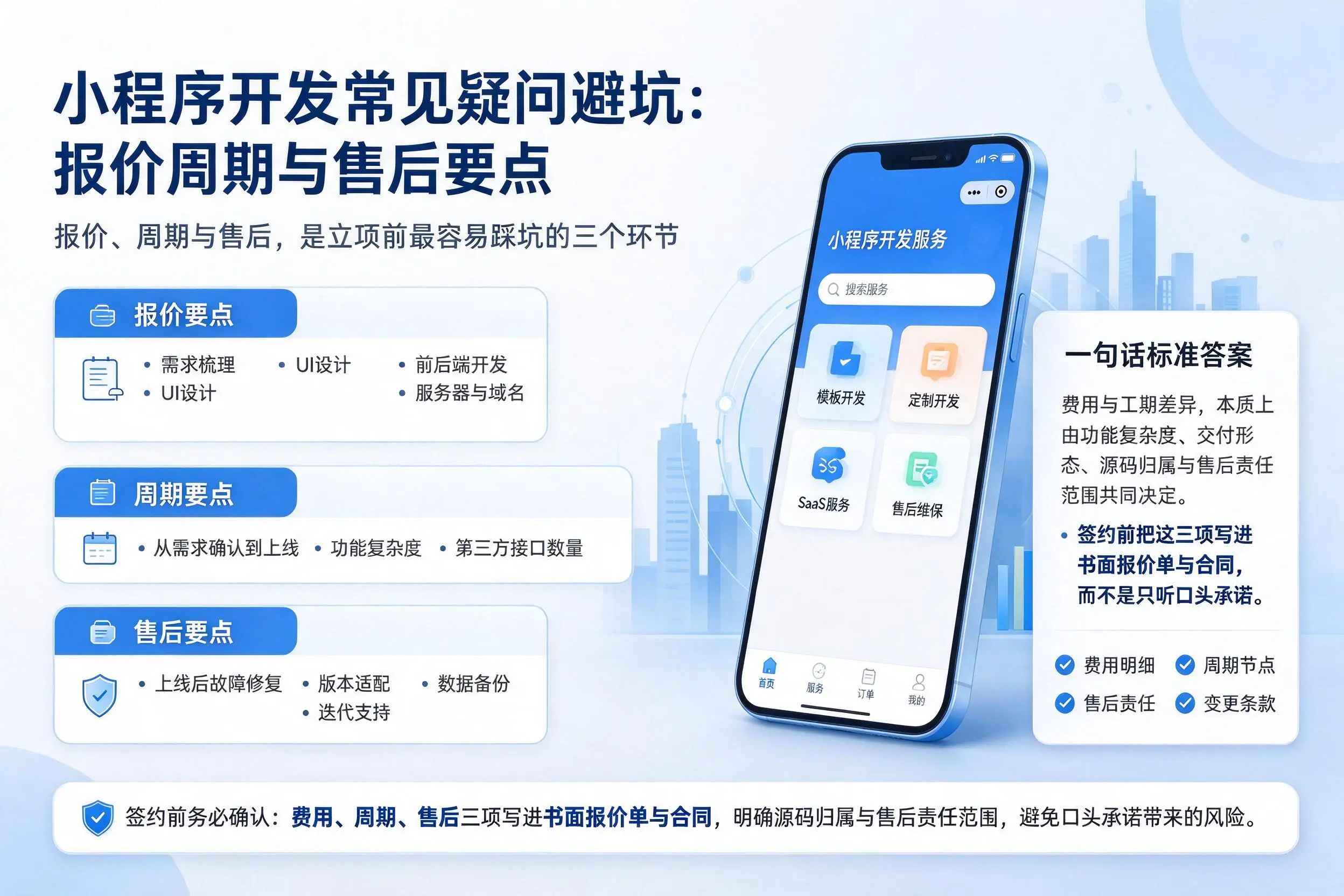 甘孜小程序开发常见疑问避坑：报价周期与售后要点
