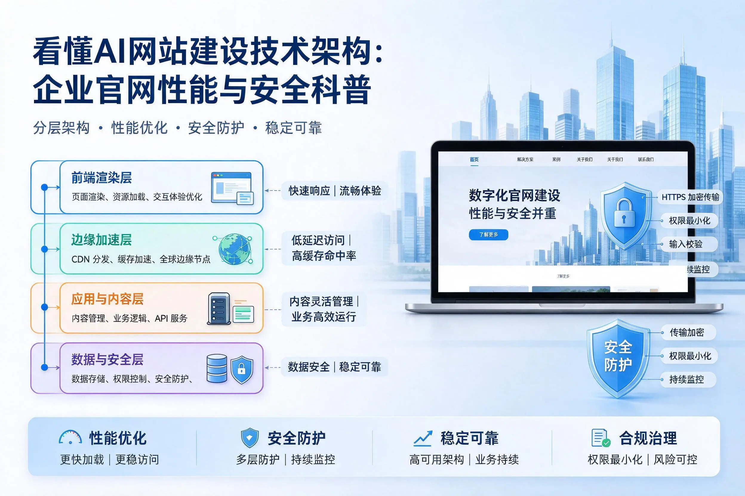 看懂AI网站建设技术架构：甘孜企业官网性能与安全科普