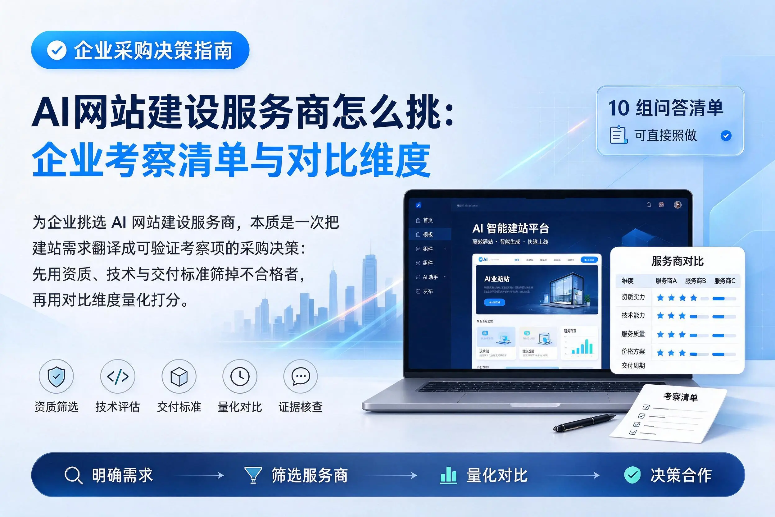AI网站建设服务商怎么挑：甘孜企业考察清单与对比维度
